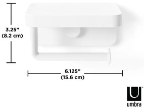 Porta carta igienica bianco autoportante in plastica riciclata Flex Adhesive - Umbra