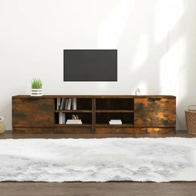 Mobili Tv 2 Pz Rovere Fumo 80x35x36,5 Cm İn Legno Multistrato /
