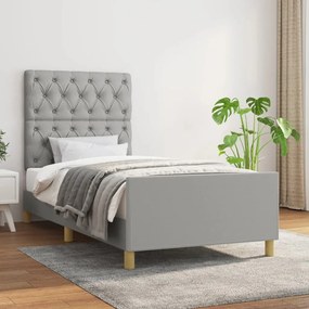 Giroletto Senza Materasso Grigio Chiaro 80x200 Cm Tessuto /