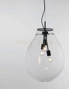 Lampadario a sospensione azuma trasparente 3 luci attacco e27 48x19...