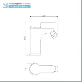 Miscelatore bidet nero opaco serie Paco