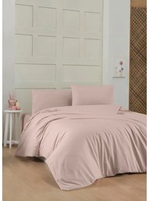 Biancheria da letto rosa/marrone in cotone renforcé per letto singolo 140x200 cm – Mijolnir