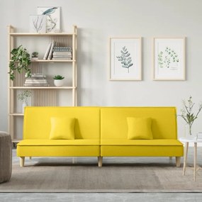 Divano Letto Giallo Chiaro İn Tessuto /