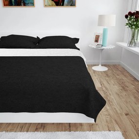 Copriletto Double-face Trapuntato 230x260 Cm Nero E Bianco /