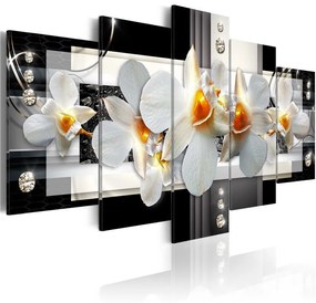 Quadro Orchidee solari  Colore Crema, Dimensioni e Misure 200x100