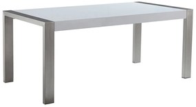 Tavolo da pranzo acciaio bianco e argento 180 x 90 cm ARCTIC I Beliani