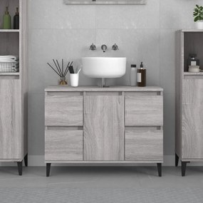 Mobile Lavabo Grigio Sonoma 80x33x60 Cm İn Legno Multistrato /