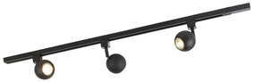 Sistema di illuminazione a binario moderno nero intelligente monofase con 3 Wifi GU10 - Iconic Gissi