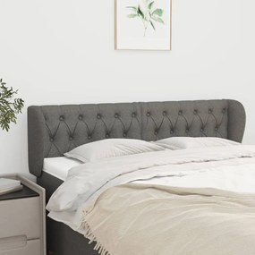 Testiera Ad Orecchio Grigio Scuro 147x23x78/88 Cm İn Tessuto /