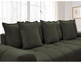 Divano angolare verde allungabile e con contenitore (penisola a destra/chaise lounge) con rivestimento in ciniglia Everest – Bobochic Paris