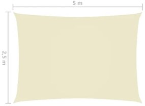 Parasole a Vela Oxford Rettangolare 2,5x5 m Crema