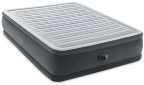 64414ND - Materasso Gonfiabile Dura-Beam Comfort Plush Elevated Matrimoniale, con Pompa Elettrica Incorporata, pvc, Grigio, 152x203x46 cm - Intex