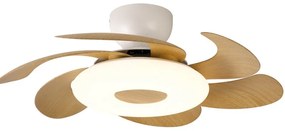 Ventilatore da soffitto Flower bianco, Ø 50 cm, CCT, dimmerabile, MANTRA IP20