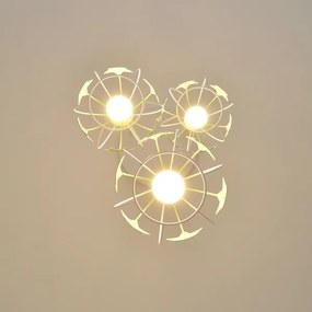 Lampadario a sospensione per bambini STARS 3xE27/15W/230V verde/bianco