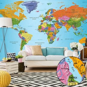Fotomurale adesivo World Map: Colourful Geography II
