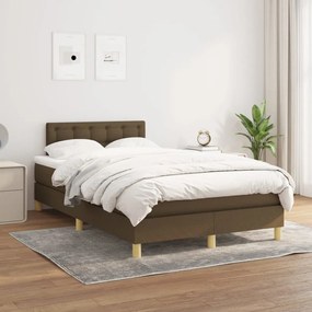 Giroletto A Molle Con Materasso Marrone Scuro 120x200cm Tessuto /