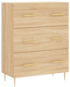 Credenza rovere sonoma 69,5x34x90 cm in legno multistrato