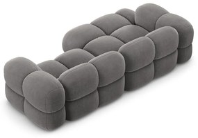 Divano angolare grigio (con penisola a sinistra/con chaise lounge) con rivestimento in velluto Loretto – Cosmopolitan Design