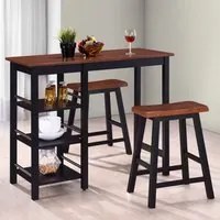 Set da Bar 3 pz in MDF Nero 245363