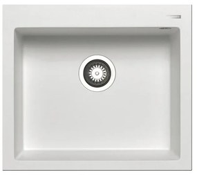 Lavello integrato 1 vasca PYRAMIS Voyager granito L 50 x L 57 cm bianco
