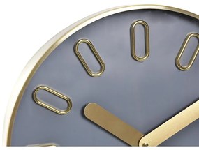 Orologio da Parete DKD Home Decor Cristallo Grigio Dorato Alluminio Bianco (35,5 x 4,2 x 35,5 cm)