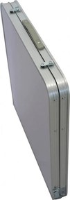 Set Tavolo Pieghevole con 4 Sgabelli da Campeggio in Alluminio Bianco...
