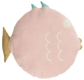 Kave Home - Cuscino a forma di pesce Delmare 100% cotone rosa Ø 45 cm