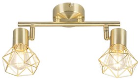 Faretto Art Déco ottone orientabile e girevole 2 luci - Mosh