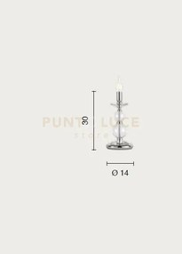 Lumetto vivaldi 1 luce fume' cromo attacco e14 d.14cm