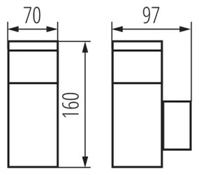 Kanlux 38760 - Lampada da parete esterna DASTEN 1xG9/11W/230V IP44 nero