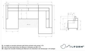 Divano letto a U beige, angolo destro Scandic Lagom - Miuform