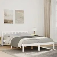 Letto Extra Lungo senza Materasso Bianco 180x200 cm in Pino 852435