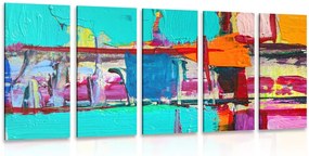 Quadri 5 pezzi – Opera d'arte astratta