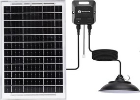 Aigostar - Lampadario solare a LED 70W/12V, batteria 6000 mAh, 6500K, diametro 23,5 cm