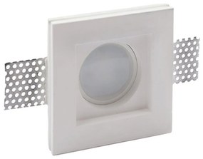 Portafaretto GU10 e MR16 in Gesso Pitturabile Quadrato 98x98 mm