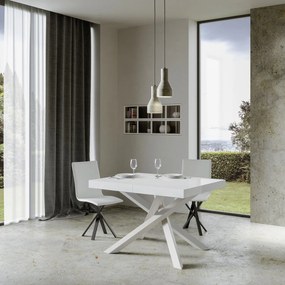 Tavolo Estensibile Volantis con Struttura Bianca P.90, 90x160/420 / Tortora