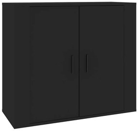 Credenza nera 80x33x70 cm in legno multistrato