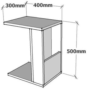 Tavolino KAREN 50x40 cm antracite