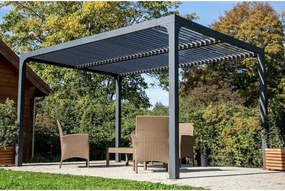 Pergola Bioclimatica In Alluminio 3x4 Con Lamelle In Alluminio Antracite
