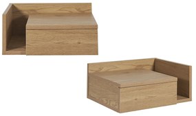 Comodini pensili finitura legno rovere chiaro con cassetto L40 cm (set di 2) NASTY