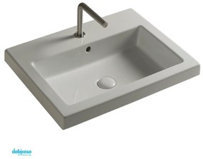 Ceramica Tecla "Cangas" Lavabo Da Incasso o Sospeso 45x60 Cm Bianco Lucido