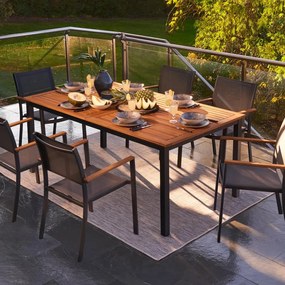 Set tavolo e sedie Oris NATERIAL marrone per 6 persone