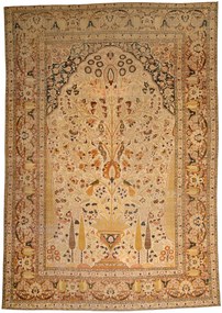 Tabriz Tappeto 280 x 410 Beige (Iran) Annodato A Mano