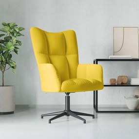 Sedia Relax Giallo Senape İn Velluto /