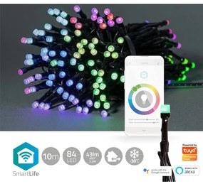 Nedis WIFILX01C84 - Catena LED RGB da esterno 84xLED/8 funzioni 13m IP65 Wi-Fi Tuya
