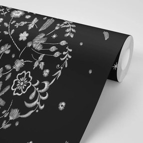 Carta da parati autoadesiva – Fiori con motivo popolare