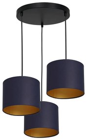 Lampadario a sospensione con filo ARDEN 3xE27/60W/230V viola/oro