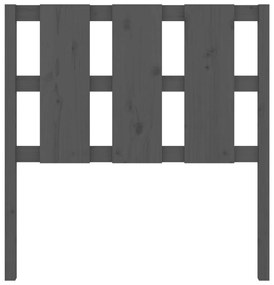 Testiera letto grigia 105,5x4x100 cm in legno massello di pino