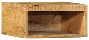 Mobile tv a parete 40x30x19 cm legno grezzo massello di mango