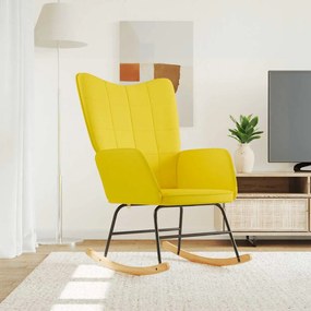 Sedia A Dondolo Giallo Senape İn Tessuto /